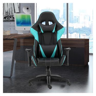 Ігрове крісло, комп&39ютерне крісло, офісне поворотне крісло з підголівником та поперековою подушкою (колір зелений) LuoY-02527 Beauty Comes Green, один розмір