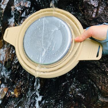 Набір із 2 складних силіконових мисок для приготування їжі, портативний, нержавіючий рюкзачний посуд для поїздок на природу, складний контейнер