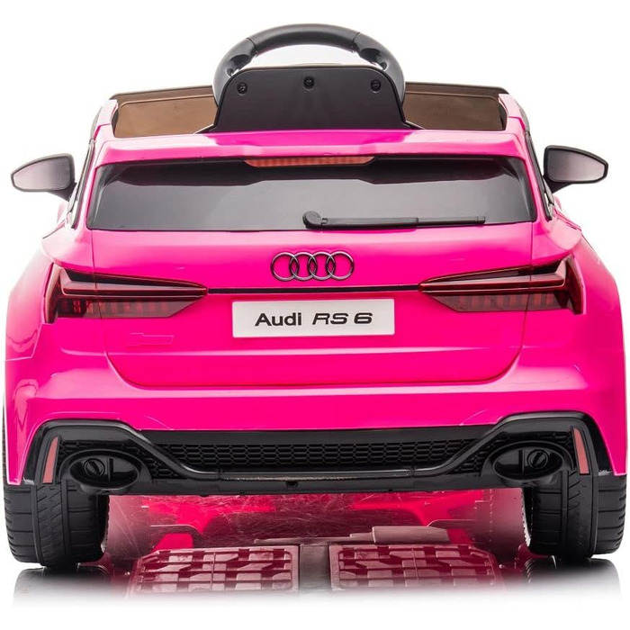 Дитячий автомобіль - електромобіль Audi RS6 - ліцензійний - акумулятор 12V7AH та 2 двигуни - 2.4Ghz MP3 шкіра Єва (рожевий)