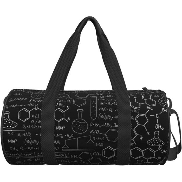 Дорожня сумка Ананас, кругла, великої місткості, легка та міцна, ідеальний подарунок для походів, відпустки, ділових поїздок та іншого, абстрактний науково-хімічний 3D малюнок, універсальний розмір