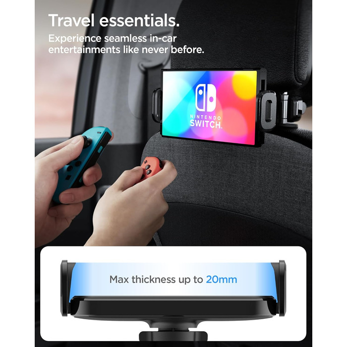 Універсальний тримач для планшета Spigen OneTap автомобільний, висувне кріплення на підголівник автомобіля, поворот на 360 для iPa