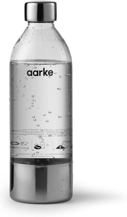 ПЕТ пляшки aarke 2 упаковки для виробника газованої води Carbonator 3, без BPA з деталями з нержавіючої сталі, 800 мл, AASPB1-STEEL 2 упаковки 800 мл