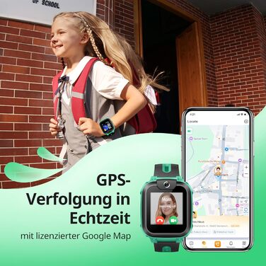 Розумний годинник imoo Z1 для дітей, дитячий смарт-годинник-телефон 4G з тривалими відео- та телефонними дзвінками, GPS-годинник з відстеженням місцезнаходження в режимі реального часу та водонепроникністю IPX8 (зелений)