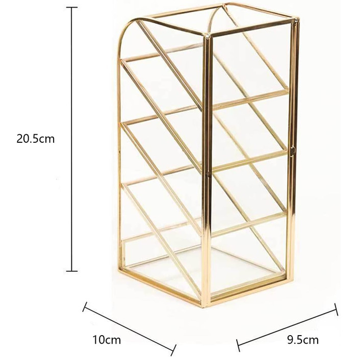 Органайзер для губної помади HARLIANGXY Тримач для губної помади для зберігання губної помади Скло для зберігання макіяжу Органайзер для губної помади Gold Mirror Шафа Органайзер Інтер'єр Прозорий