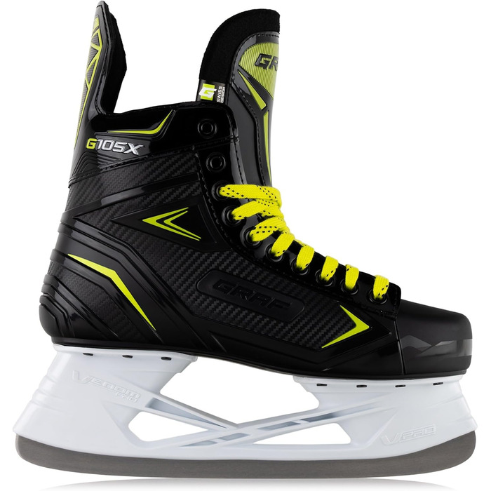 Ковзани Graf G105 шт. чорно-жовті, хокейні, розмір 28