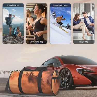 Спортивна сумка для подорожей Захід Сонця, чорна, універсальний розмір