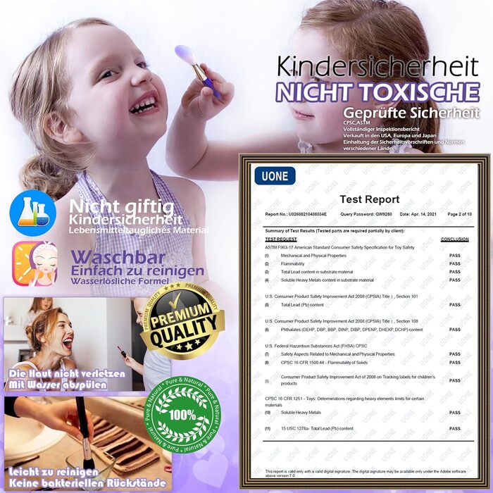 Дитячий набір для макіяжу - Дитячий набір для макіяжу, дитячий футляр для макіяжу для дівчаток, подарунки на Хелловін, Різдво, день народження для дівчаток 4-12 років, фіолетовий Дитячий макіяж для дівчаток, фіолетовий