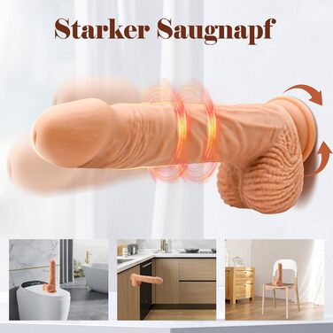 Реалістичний анальний фалоімітатор XXL, великий вібратор, секс-іграшка для жінок, чоловіків та пар з функцією штовхання, гігантський фалоімітатор 22 см, вібраційна секс-іграшка для неї, точка G, сильна присоска