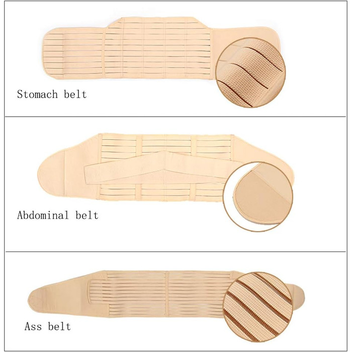 В 1 Пов&39язка після пологів, корсет Пояс для підтримки живота після пологів Пояс для підтримки живота після пологів Пояс для обмотування живота після пологів Бежевий M, 3