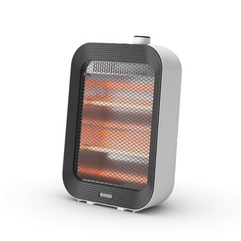 Інфрачервоний обігрівач з кварцовими лампами, до 800 Вт, миттєвий та рівномірний нагрів, захист від перекидання, тонкий дизайн з ручкою для перенесення, чорний Quarzia Slim Black