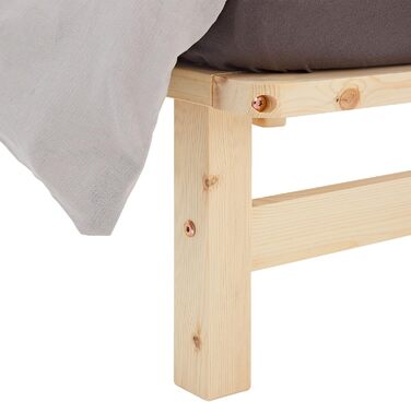 Ліжко Homestyle4u з дерев&39яних піддонів 90x200 з рейковою основою, каркас ліжка, необроблена соснова, масив дерева, односпальне ліжко 90 x 200 см, натуральне дерево
