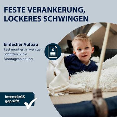 Регульована по висоті гніздова гойдалка діаметром 90/110 см для навантаження до 150 кг - Підвісна гойдалка з закритим сидінням - С