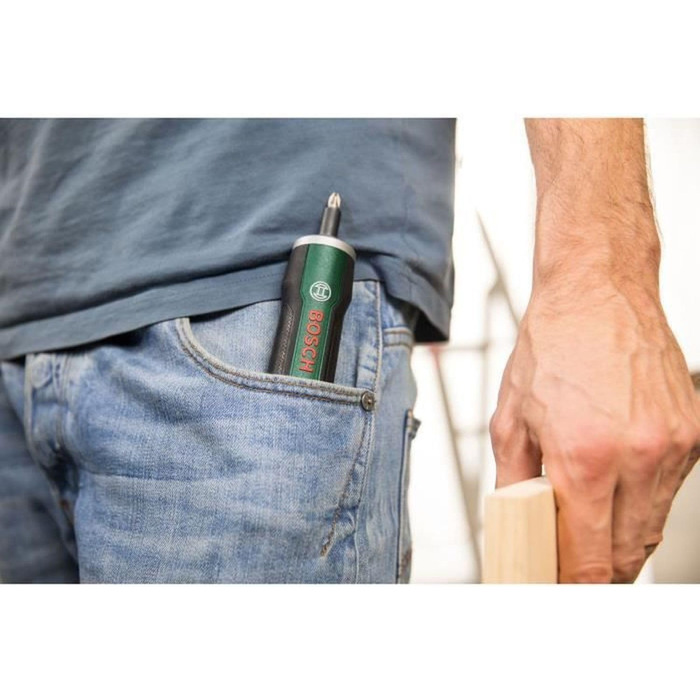 Акумуляторна викрутка Bosch PushDrive (3,6 В, 32 біти, коробка для зберігання)