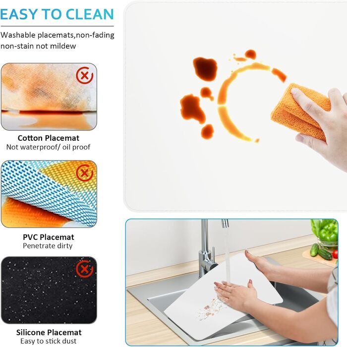 Шкіряний набір з 6 - шкіряна підстилка, що миється, термостійка двостороння водонепроникна підстилка шкіряного вигляду з нековзним