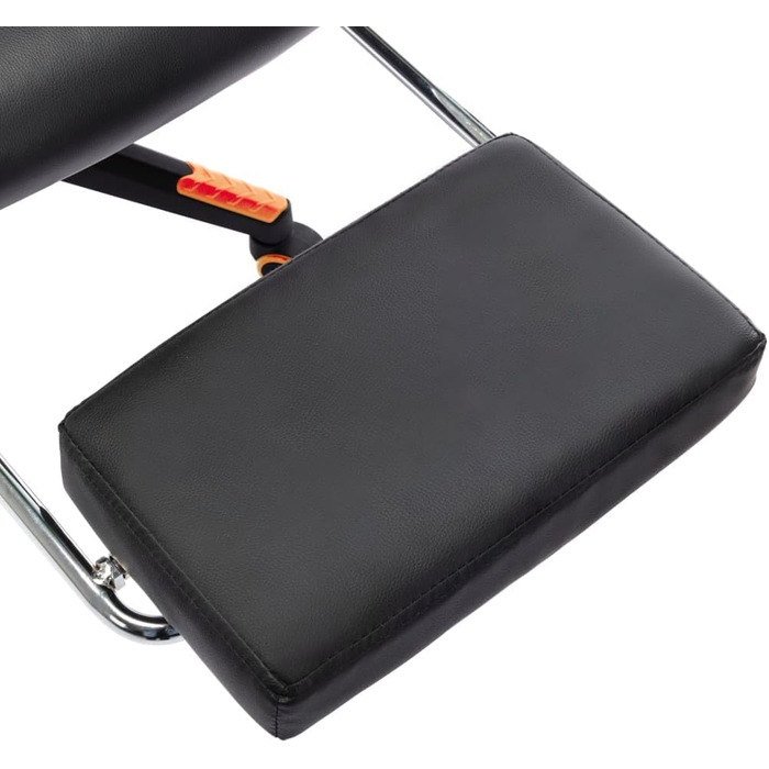 Геймерське крісло з підставкою для ніг, чорно-помаранчева штучна шкіра, офісне крісло з регульованою висотою, високою спинкою та 2 додатковими подушками для ергономіки та відпочинку