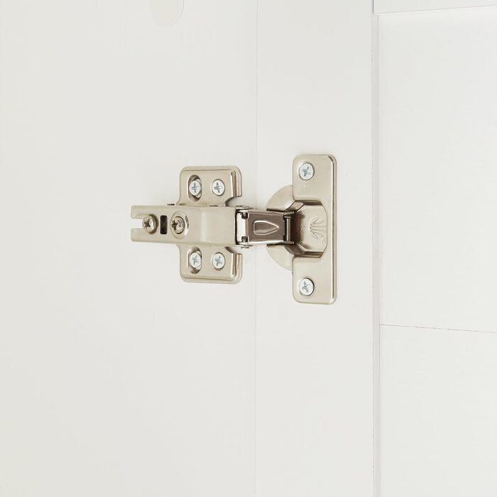 Шафа Finning з 2 дверима, 176 x 80 x 52 см, з 1 рейкою для одягу та 1 верхнім відділенням, біла, ширина 80 см, 1 полиця