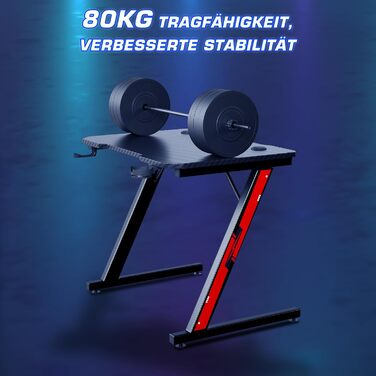 Ігровий стіл Homall 80 x 52 см, ігровий стіл Z-Frame з підставкою для чашки, гачком для навушників, комп'ютерний стіл Стіл для ком