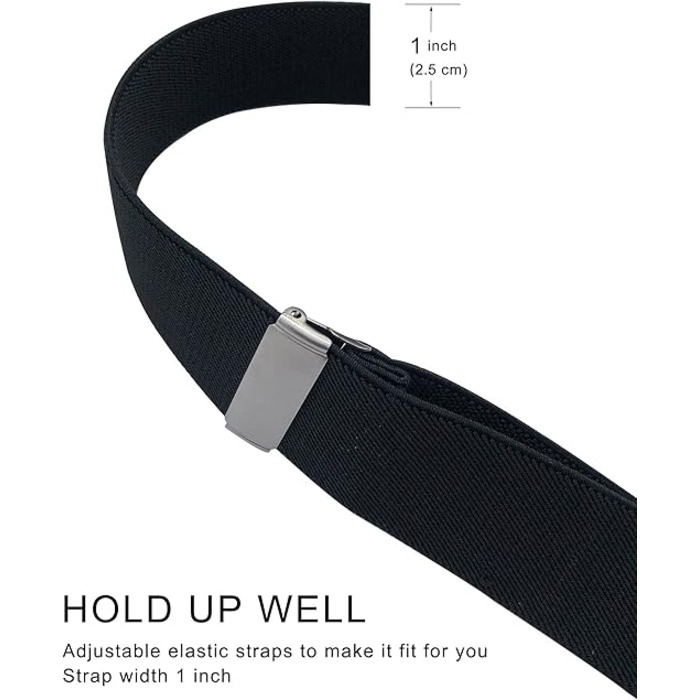 Підтяжки Ausukler Extra Strong 2,5 см з карабін-гачками чорний