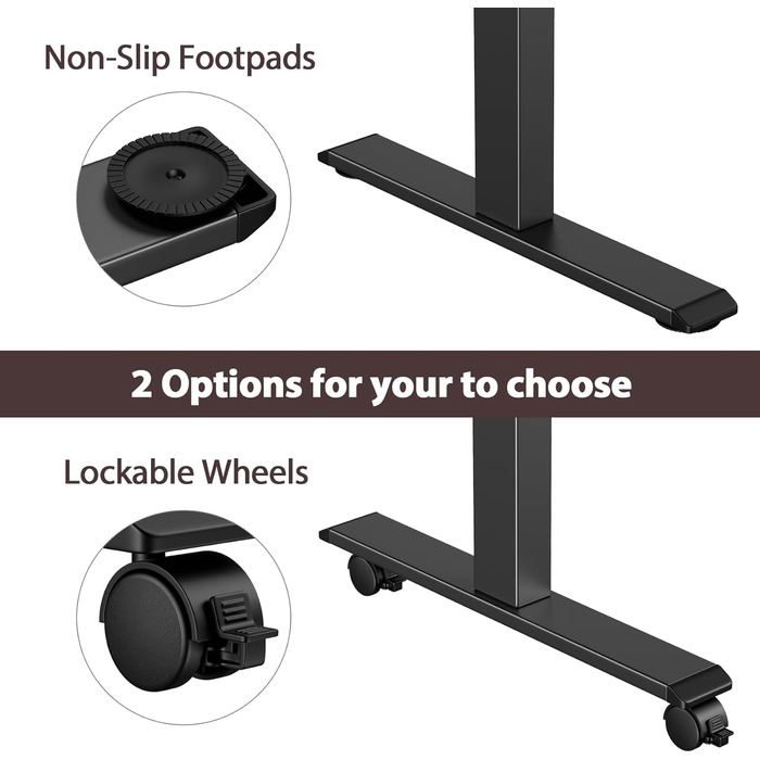 Електрично регульовані по висоті ніжки столу з потужним двигуном, регульована по висоті рама столу з колесами, рама столу з 3 налаштуваннями пам&39яті та функцією захисту від зіткнень 72-116 см