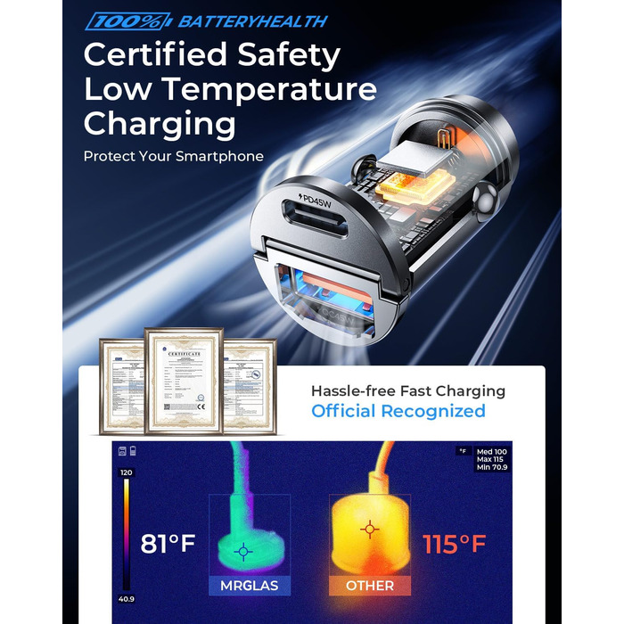 Вт Прикурювач USB C PD45W & QC45W 12v USB Розетка Розподільник Міні-металевий автомобільний зарядний пристрій USB C Адаптер Автомо