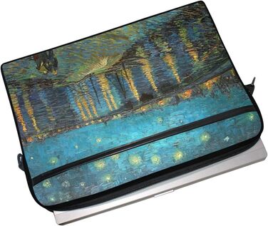 Сумка через плече для ноутбука із зоряною ніччю над Роною від 14 до 15,6 дюймів (35,6 см) з регульованим плечовим ременем для ноут