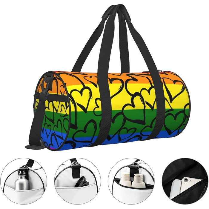 Спортивна дорожня сумка з дизайном веселки прайду, унісекс для чоловіків та жінок, сумка-мішок для тренувань