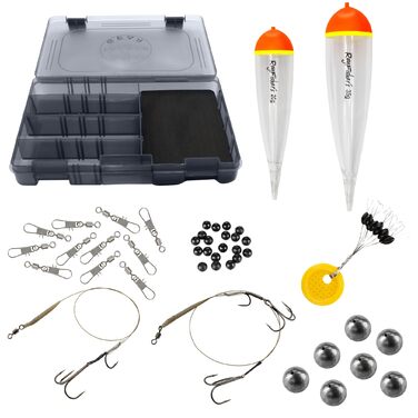 Набір для лову щуки Angel Domne Pike Attack Deadbait Set, набір оснастки для лову щуки з поплавком, поводком, вертлюгом, ящиком для снастей, аксесуарами для хижацької риболовлі.