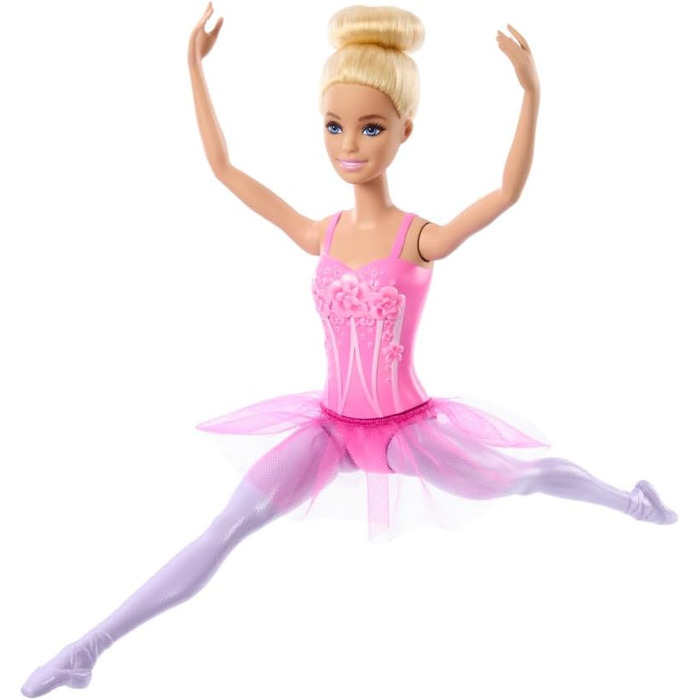 Лялька Barbie Balerina, модна лялька Blonde у фіолетовому кольорі, розтяжна пачка, з балетними ручками та пуантами Ballerina, HRG3