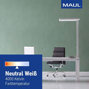 Світлодіодний затискач Maul Light Датчик MAULjaval Світильник для робочої станції з регулюванням яскравості та затискною основою для офісу Енергозберігаюча та зручна лампа з настільним затискачем з колірною температурою 4000К Сріблясто-срібляста основа за