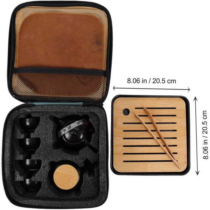 Чайний сервіс Кунг Фу з керамічного чайника Toyvian, 1 предмет, портативний, креативний, легко миється, для особистої колекції та сервірування столу, чорний