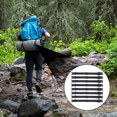 Пояс для рюкзака Molle з 6 елементів, пояс для рюкзака Tactical Rush Tier System з подовжувальним модулем, компресійні ремені для зовнішнього використання, чохол, ремінь для спального мішка з пряжками-фіксаторами