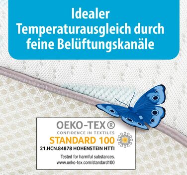 Подушка HSP Метелик з ефектом пам&39яті Подушка для сну на боці - подушка для підтримки шиї - ергономічна підтримка - дихаюча - ортопедична подушка - 45 x 35 x 10 см, біла