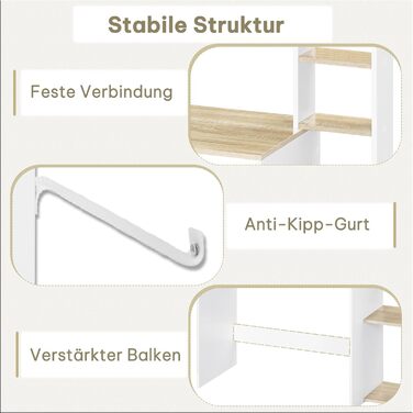 Письмовий стіл eSituro, комп&39ютерний стіл з 5 полицями, офісний стіл під біле дерево, ігровий стіл з місцем для зберігання, ПК-стіл для домашнього офісу, офісу, вітальні, 113,5x139x45 см білий дуб