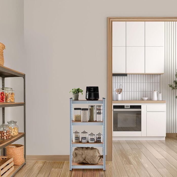 Міцний стелаж Relaxdays, ВxШxГ 120 x 60 x 30 см, 700 кг, оцинкована сталь, полиця для зберігання в підвалі та гаражі, коричневий/сріблястий