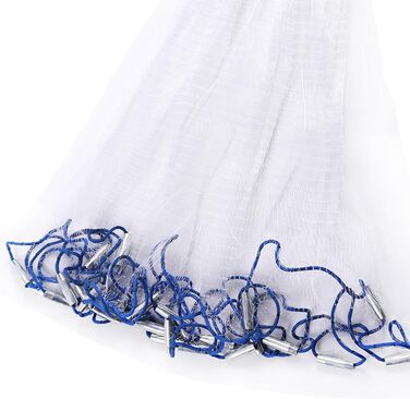 Рибальська сітка, кастова сітка для риболовлі, монофільні рибальські сітки ручного лиття, сітка для морської риболовлі для озер та річок, діаметри 1,8 м/2,4 м/3,0 м/3,6 м/4,2 м/4,8 м/5,4 м/6,0 м/6,6 м/7,2 м, діаметр 2,4 м