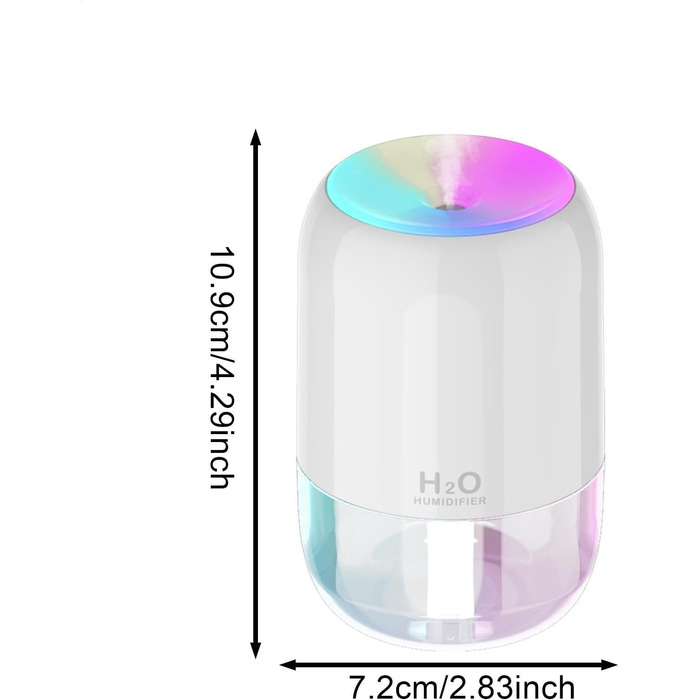 Портативний зволожувач повітря зволожувач повітря, зволожувач USB Великий безшумний світлодіодний USB-зволожувач повітря на 200 мл для спальні, водозберігаючі зволожувачі для дому, особистий зволожувач повітря