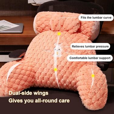 Подушка для читання, велика спинна подушка для сидіння в ліжку, велика клиноподібна спинка для дорослих та дітей з підлокітниками, опора для спини дивана та ліжка, подушка для підтримки спини (Розмір 7550 см, Колір Синій) 7550 см Синій