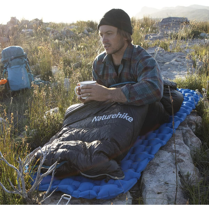 Спальний мішок Naturehike Мумія на 4 сезони, зимовий водовідштовхувальний, невеликий розмір у упаковці, підходить для використання на вулиці, в подорожах, наметах або в приміщенні, сірий, M