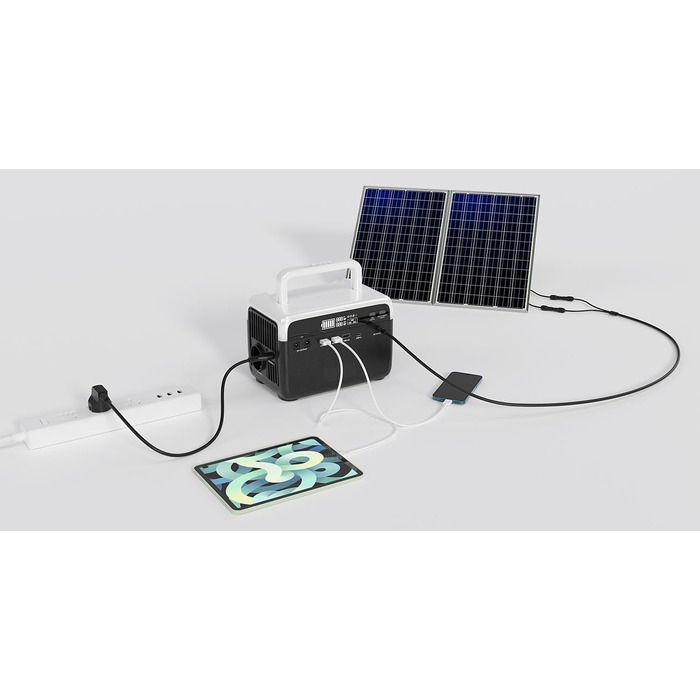 230 Wh, 230 V, 300 W & Solarpanel 60 W (Solar-Powerbank 230 Volt, Solar Power-Stations Camping), 230 Wh, 230 V, 300 W & Solarpanel 60 W (Solar-Powerbank 230 Volt, Solar Power-Stations Camping)