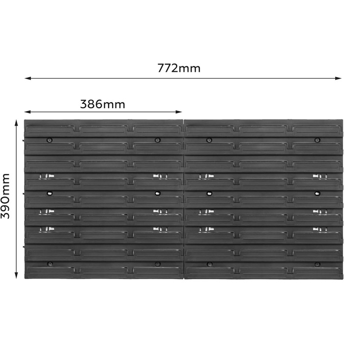 Система зберігання в майстерні 78 x 39 см 21 коробка Настінна полиця зі штабелюваними коробками - Надзвичайно міцні стінові панелі, стійка для інструментів, полиця для зберігання в гаражі (Чорна)