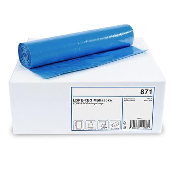 Сміттєві мішки 120 л Сині мішки на 250 шт. Міцні, великі сміттєві мішки Універсальні мішки для відходів Сині сміттєві мішки