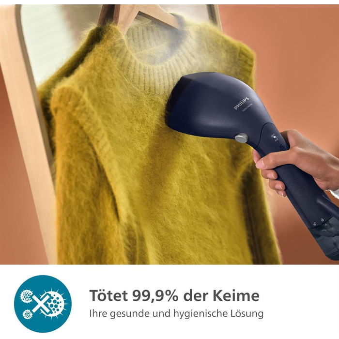 Паровий випрямляч Philips серії 7000 - 1500 Вт, подача пари 28 г/хв, OptimalTEMP, металева підошва, знімний резервуар на 100 мл. У