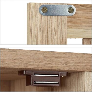 Настінна шафа Relaxdays, горіх, 2 відділення, магнітна застібка, підвісна шафа для ванної кімнати, кухні, ВШХ 42 x 42 x 18 см, натуральний колір, горіхове дерево