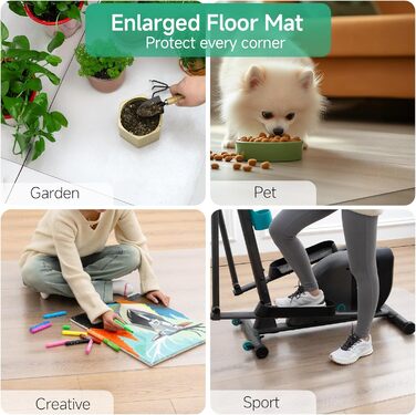 Прозорий захисний килимок для підлоги NATRKE, розмір 122x92 см, килимок для офісного стільця, килимок для обертового стільця, килимок для робочого стільця для твердих підлог, килимок для паркетної підлоги, килимок з ПВХ для ламінованих та паркетних підлог