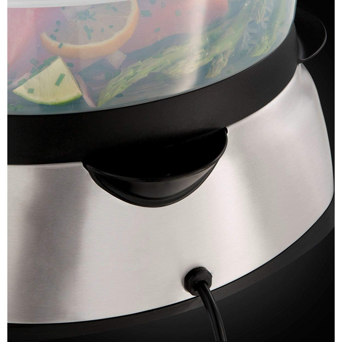 Пароварка Russell Hobbs велика 10,5 л (цифровий дисплей програмований таймер, 3 контейнери для пароварки, які можна мити в посудомийній машині миска для рису / рисоварка 8 тримачів для яєць / яйцеварка, без BPA) 23560-56