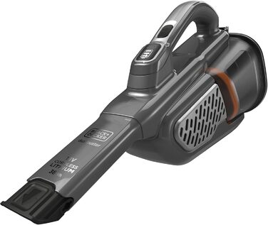 Акумуляторний ручний пилосос BLACKDECKER 18V 2.0Ah зі світлодіодною панеллю Smart Tech, BHHV520JF-QW із зарядним кабелем Titanium/