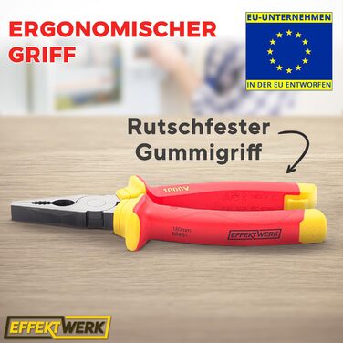 Набір електроінструментів (3 предмети), ізольовані, з сертифікацією VDE комбіновані плоскогубці, довгі/гострогубці та бічні кусачки