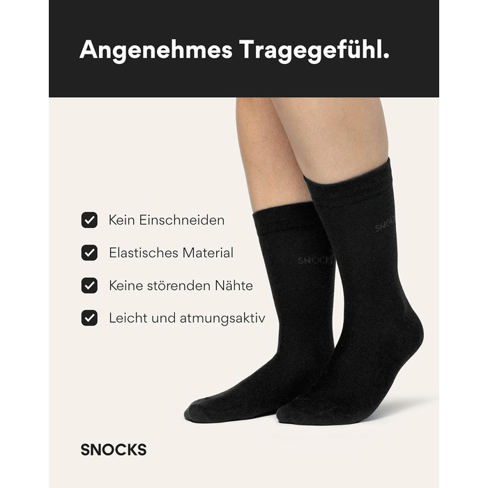 Чоловічі шкарпетки Snocks (4 пари) Бізнес-шкарпетки для чоловіків 4 шт. Чорні 43-46