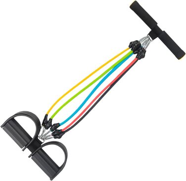 Еспандер для педалей, тренажер для м&39язів живота еластичний, нековзний, регульований, для фітнесу, тонусу, розтяжки вдома, чорний