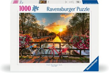 Пазл Ravensburger 12000662 - Велосипеди в Амстердамі - пазл на 1000 елементів для дорослих і дітей від 14 років, міський пазл Амст